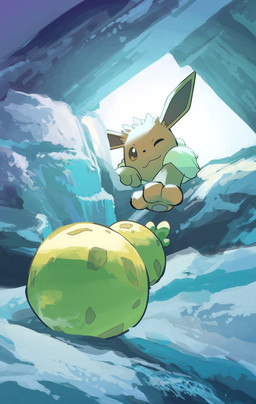 ;3 ambiguous_gender brown_body brown_eyes brown_fur feral food fruit fur one_eye_closed pawpads paws plant pokemon_berry sitrus_berry solo hakkentai_pkdn nintendo pokemon eevee generation_1_pokemon pokemon_(species) 2026 hi_res
