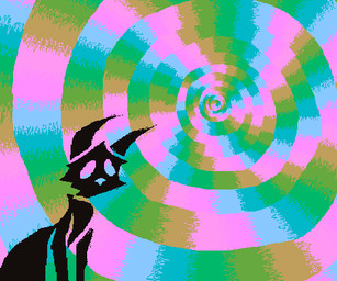 abstract_background ambiguous_gender animated_background animated_gif black_body feral rainbow rainbow_background simple_background sitting solo spiral_background toony demensa domestic_cat felid feline felis mammal 6:5 animated colorful_theme high_framerate loop short_playtime