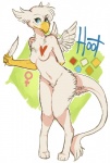 anthro beak blue_eyes feathered_wings feathers female freckles nude solo tail tail_tuft tuft wings hoot_(artist) mythology hoot_(character) avian gryphon mythological_avian mythological_creature