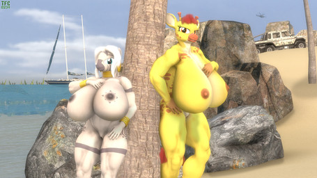 anthro big_breasts boat breasts duo female muscular nipples nude outside vehicle water watercraft tfc0234 friendship_is_magic hasbro my_little_pony clementine_(mlp) zecora_(mlp) equid equine giraffe giraffid mammal zebra 16:9 3d_(artwork) digital_media_(artwork) hi_res source_filmmaker_(artwork) widescreen