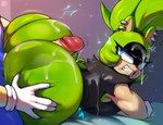 angry anthro big_breasts big_butt big_penis blue_eyes bodily_fluids breasts butt clenched_teeth clothing cum cum_on_butt cum_on_face cumshot duo ejaculation erection female fur genital_fluids genitals glans gloves green_body green_fur green_hair hair handwear hot_dogging huge_butt huge_penis humanoid_genitalia humanoid_penis hyper hyper_butt long_penis looking_at_another looking_at_partner looking_back looking_back_at_another looking_back_at_partner lying male male/female on_front penis sex shirt tank_top teeth topwear madheaven idw_publishing sega sonic_the_hedgehog_(comics) sonic_the_hedgehog_(idw) sonic_the_hedgehog_(series) sonic_the_hedgehog surge_the_tenrec afrosoricid eulipotyphlan hedgehog mammal tenrec hi_res