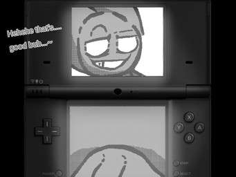 anthro big_penis fellatio_pov first_person_view genitals huge_penis hyper hyper_genitalia hyper_penis looking_at_viewer male penis pov_blowjob smug smug_face solo text voreber nintendo nintendo_ds_family nintendo_dsi the_june_archive_and_restoration_project fuzz_the_cat digital_creature felid mammal memory_virus 4:3 digital_media_(artwork) flipnote_studio_(artwork) hi_res monochrome