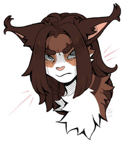 airplane_ears ambiguous_gender angry brown_hair feral feral_with_hair feralized furrowed_eyebrows grey_eyes hair heart_nose heart_symbol pink_nose simple_background solo white_background silveyytm attack_on_titan eren_jaeger domestic_cat felid feline felis maine_coon mammal turkish_angora 2020 headshot_portrait portrait male_(lore)