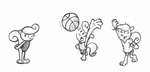 anthro ball basketball basketball_(ball) bodily_fluids clothing curled_hair curled_tail eyelashes female hair one-piece_swimsuit simple_background solo sport_swimsuit sweat sweatdrop swimwear tail uniform el_senor_erizo nutty_(el_senor_erizo) mammal rodent sciurid tree_squirrel hi_res monochrome sketch