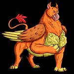 absorption_vore feral feral_pred looking_down male pectoral_vore quadruped solo unusual_vore vore thatgryphonguy mythology rep_(reporterr) avian gryphon mythological_avian mythological_creature 1:1 alpha_channel