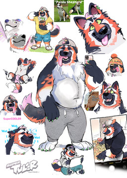 anthro backwards_baseball_cap backwards_hat barazoku barefoot baseball_cap beanie_over_eyes bulge camera_view cellphone clothed clothing drawing_in_a_drawing duo electronics feet hat hat_over_eyes headgear headwear holding_object holding_phone long_tongue male musclegut muscular phone pink_clothing pink_underwear selfie slightly_chubby slightly_chubby_male smartphone solo text tongue tongue_hanging_out tongue_out topless topless_male underwear underwear_only super-tuler brewno canid canine canis domestic_dog german_shepherd herding_dog human mammal panda_german_shepherd pastoral_dog english_text full-length_portrait hi_res meme model_sheet multiple_images portrait watermark