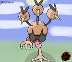 3_heads 3_toes animal_genitalia animal_penis avian avian_feet barefoot beak biped bipedal_feral bird brown_body claws digital_media_(artwork) dodrio erection feathers feet feral generation_1_pokemon genitals hi_res looking_at_viewer male multi_head nintendo nude penis pink_penis pokemon pokemon_(species) presenting presenting_penis rapistwerewolf ratite ratite_penis simple_background solo standing tail tail_feathers talons tapering_penis toes