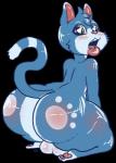 anthro balls balls_blush blush body_blush butt butt_blush femboy genitals heart_eyes heart_symbol lips looking_at_viewer male pawpads shoulder_blush solo thick_bottom_lip desbjust mako_(desbjust) azul domestic_cat felid feline felis mammal alpha_channel hi_res