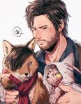 alternate_species bandage blue_eyes brown_hair clothed clothing ear_tuft feral feralized fully_clothed furrification group hair looking_down looking_up scarf simple_background tongue tongue_out tuft white_background yellow_eyes keo2152_(artist) microsoft tango_gameworks the_evil_within ruvik_(the_evil_within) sebastian_castellanos_(the_evil_within) stefano_valentini_(the_evil_within) canid canine felid fox human mammal