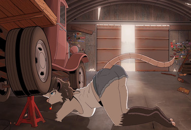 anthro bottomwear butt cigarette clothing daisy_dukes denim denim_bottomwear denim_clothing denim_shorts door electronics feet female hangar hip_sway hotpants mechanic radio repairing shaking_butt shirt shorts sliding_door smoking smoking_cigarette social_distortion solo sticker tank_top tire topwear posspowered sound_warning bonnie_vale_(posspowered) american_opossum mammal marsupial animated hi_res long_playtime sound video