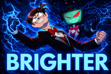 duo male male/male hazbin_hotel hellaverse vincent_whittman vox_(hazbin_hotel) human mammal