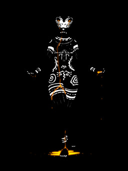 anthro black_background black_body bodily_fluids body_art bodypaint dripping face_paint female glowing looking_down orange_eyes puddle sad silhouette simple_background solo standing tears vent_art varlastreak microsoft the_elder_scrolls situth_(varlastreak) argonian scalie 3:4 hi_res