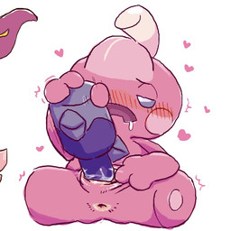 anus blush blush_lines blush_stickers bodily_fluids club_(weapon) dildo dildo_insertion drooling female genitals glistening glistening_hair hair half-closed_eyes heart_reaction heart_symbol hearts_around_body hearts_around_head improvised_dildo improvised_sex_toy looking_pleasured masturbation melee_weapon narrowed_eyes open_mouth penetration pink_body pink_hair saliva sex_toy sex_toy_insertion simple_background sitting sitting_on_ground solo spread_legs spread_vulva spreading tremble_spikes vaginal vaginal_masturbation vaginal_penetration vulva weapon white_background diru nintendo pokemon generation_9_pokemon humanoid pokemon_(species) tinkatink cropped