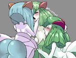 big_butt breast_play breast_suck breasts butt female female/female fingering genitals green_hair group group_sex hair implied_kiss intraspecies nipples not_furry pussy sex small_breasts sucking threesome trio vaginal vaginal_fingering zacianswords nintendo pokemon generation_3_pokemon kirlia pokemon_(species)