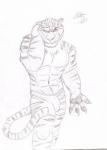 abs anthro bottomwear bulge claws clothed clothing fur looking_at_viewer male manly muscular muscular_anthro muscular_male pants partially_clothed pawpads shorts skimpy solo standing striped_body striped_fur stripes topless zootopia_shorts vanshart disney zootopia tiger_dancer_(zootopia) felid mammal pantherine tiger 2016 hi_res traditional_media_(artwork)