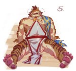 anthro biceps claws male muscular muscular_anthro muscular_male pawpads scar solo striped_body stripes kourney rude_(kourney) felid mammal pantherine tiger hi_res