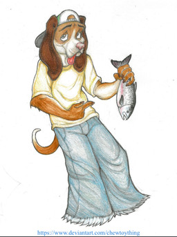 anthro baseball_cap clothing fishing gesture hand_gesture hat headgear headwear male pointing simple_background solo standing text tongue tongue_out white_background leaphound tucker_(leaphound) aquatic basset_hound beagle canid canine canis domestic_dog fish hunting_dog mammal scent_hound hi_res traditional_media_(artwork) url