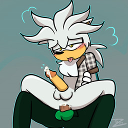 alternate_universe anal anal_penetration anthro bodily_fluids clothed clothing dripping duo erection faceless_character faceless_male genital_fluids male male/male partially_clothed penetration precum precum_drip the_night_club_au tongue tongue_out zurzure sega sonic_the_hedgehog_(series) silver_the_hedgehog eulipotyphlan hedgehog mammal 1:1