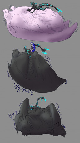 anthro bulge clothing duo female feral inside_clothing larger_sub male male/female size_difference submissive trapped_in_clothing trapped_in_underwear unbirthing underwear vaginal vore ra_devours mythology nintendo nirvana pokemon dragon generation_3_pokemon legendary_pokemon mythological_creature mythological_scalie pokemon_(species) rayquaza scalie absurd_res hi_res
