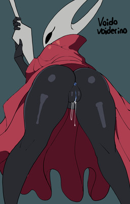 2_horns anthro anus bent_over biped black_body black_eyes blue_anus blue_background bodily_fluids butt cloak clothed clothed_anthro clothed_female clothing dripping eyelashes female female_anthro fingers genital_fluids genitals glistening glistening_body glistening_butt glistening_genitalia glistening_vulva holding_melee_weapon holding_object holding_sword holding_weapon horn humanoid_genitalia humanoid_vulva melee_weapon non-mammal_vulva plump_labia rear_view red_cloak red_clothing simple_background solo sword text vaginal_fluid_drip vaginal_fluids vulva weapon y_anus voider_(artist) hollow_knight_(franchise) team_cherry hornet_(hollow_knight) arthropod 2025 absurd_res artist_name digital_media_(artwork) hi_res