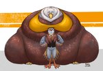 anthro beak belly_on_ground belly_overhang big_breasts bottom_heavy bottomless bottomless_anthro bottomless_female bottomwear bra breasts cleavage clothed clothing collared_shirt dress_shirt duo feet female huge_breasts huge_hips huge_thighs hyper hyper_thighs larger_female love_handles male male/female morbidly_obese morbidly_obese_anthro morbidly_obese_female necktie obese obese_anthro obese_female overweight overweight_anthro overweight_female pants shirt size_difference sleeveless_jacket sleeveless_shirt smaller_male suit_jacket talons thick_thighs toes topwear underwear wide_hips winged_arms wings dragontzin accipitrid accipitriform avian bald_eagle bird eagle falcon falconid kestrel sea_eagle 2025 hi_res