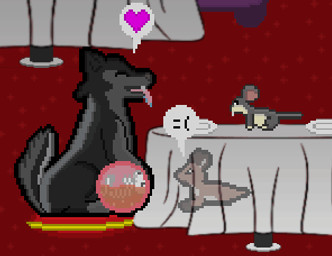 bone death digestion fatal_vore feral furniture group male skeleton table vore vorochi canid canine canis fox ghost mammal mouse murid murine rodent spirit wolf animated digital_media_(artwork) low_res pixel_(artwork)