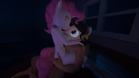 anthro bed bedroom between_breasts breasts butt butt_grab crossed_legs duo face_between_breasts face_in_breasts female furniture hand_on_butt happy head_between_breasts lights looking_up male male/female mane night pink_mane sex sitting smile window sprinkles_(artist) friendship_is_magic hasbro my_little_pony pinkie_pie_(mlp) equid equine horse mammal pony 3d_(artwork) digital_media_(artwork) source_filmmaker_(artwork)