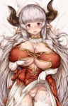 big_breasts blush bottomwear breast_squish breasts clothed clothing clothing_lift curvy_figure ear_piercing female fondling genitals hair hand_on_breast holding_breast horn huge_breasts humanoid_pointy_ears long_hair panties piercing pointy_ears pussy red_eyes self_fondle skimpy skirt skirt_lift solo squish tight_clothing underwear voluptuous white_hair yugi7345 cygames granblue_fantasy aliza_(granblue) draph horned_humanoid humanoid censored