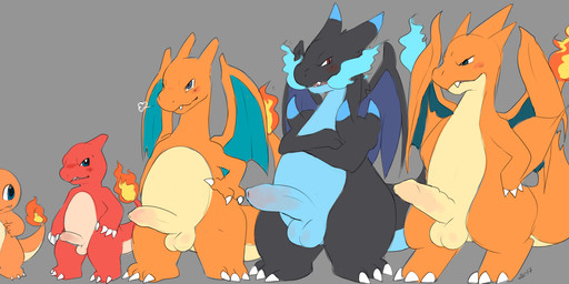 balls big_penis blue_balls blue_penis blush comparing comparing_penis erection evolutionary_family feral fire foreskin genitals group male penis penis_size_difference presenting presenting_penis semi-anthro size_difference small_balls small_penis tail tight_foreskin yellow_balls yellow_penis slimefur mythology nintendo pokemon charizard charmander charmeleon dragon generation_1_pokemon generation_6_pokemon mega_charizard mega_charizard_x mega_charizard_y mega_evolution mythological_creature mythological_scalie pokemon_(species) scalie hi_res