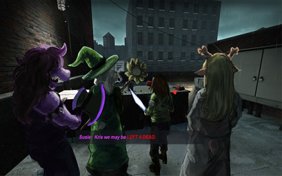 anthro axe blonde_hair brown_body brown_fur brown_hair caption caption_box clothed clothed_anthro clothed_female clothed_human clothed_male clothing dialogue eyewear female female_anthro floppy_ears fur furgonomics glasses group hair hat headgear headwear heart_symbol highlighted_text holding_axe holding_melee_weapon holding_object holding_staff holding_sword holding_weapon long_hair lop_ears male male/female male_anthro melee_weapon open_mouth outside pink_text purple_body purple_hair raining rear_view red_text robe rooftop scut_tail short_tail slim_anthro slim_female slim_human slim_male staff sword tail teeth text title_drop weapon white_body white_clothing white_fur white_robe wizard_hat misstwipietwins deltarune human_i_remember_you're_genocides kris_where_are_we left_4_dead_(series) undertale_(series) valve kris_(deltarune) noelle_holiday ralsei susie_(deltarune) bovid caprine darkner deer dinosaur goat human mammal new_world_deer prehistoric_species reindeer reptile scalie soul_(undertale) 2025 absurd_res crossover english_text hi_res meme