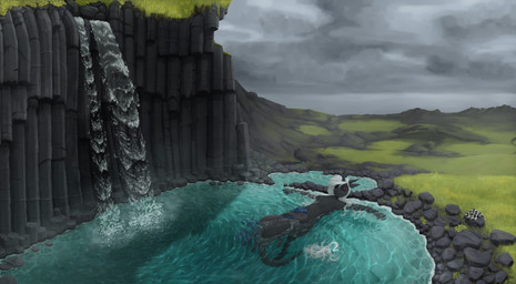 basalt_columns cloud detailed_background duo eyes_closed female feral hair head_on_lap horn hot_spring landscape larger_female male male/female mountain on_lap outside partially_submerged rock size_difference sky smaller_male smile tail water waterfall white_hair stray_prey hasbro loss my_little_pony mythology fan_character lucent_(oc) sinfonie_(that1persn) equid equine horse mammal mythological_creature mythological_equine pony unicorn 2026 absurd_res digital_media_(artwork) digital_painting_(artwork) hi_res meme painting_(artwork)