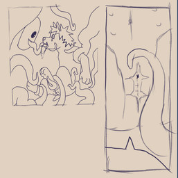 ambiguous_gender andromorph coiling duo feral imminent_rape imminent_sex inminent_urethral_penetration intersex male male/male nullo nullo_scar tentacles rakkurakun look_outside canid canine mammal tentacle_creature absurd_res comic hi_res
