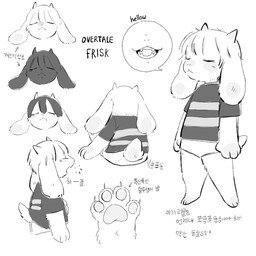 alternate_universe ambiguous_gender anthro clothed clothing fur hair horn solo tail text young hellow_society undertale undertale_(series) frisk_(undertale) boss_monster_(undertale) bovid caprine goat mammal 1:1 digital_media_(artwork) korean_text monochrome nonbinary_(lore)