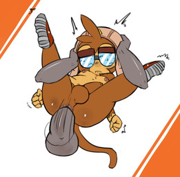 anal anal_penetration anthro balls bodily_fluids broken_glasses brown_body brown_fur clothing drooling eyewear fist footwear full_nelson full_nelson_(legs_held) fur genitals glasses headgear headwear male male/male mostly_nude_male penetration penis questionable_consent saliva shaking solo_focus tail trembling unsigned vono bloons_tower_defense ninja_kiwi etienne_(bloons) haplorhine mammal monkey primate 2023