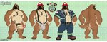 absurd_res anthro balls belt big_penis biped brown_body brown_fur bulge canid canine canis clothed clothing color_swatch countershade_fur countershade_torso countershading domestic_dog erection firefighter floppy_ears fur genitals glans hector_(midnight_blue) hi_res humanoid_genitalia humanoid_penis letterbox male mammal midnight_blue moobs musclegut muscular muscular_anthro muscular_male nipples nude penis pubes solo tail vein veiny_penis
