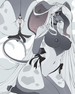 anthro areola biped bound breasts butt feet female front_view genitals hair kneeling looking_at_viewer navel nipples nude nude_anthro nude_female proboscis_(anatomy) rear_view solo tail toes trunk_(anatomy) vulva noodlerain elephant elephantid mammal proboscidean 2026 absurd_res digital_drawing_(artwork) digital_media_(artwork) hi_res
