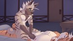 anthro duo eyes_closed lying male male/male nipples nude size_difference sleeping striped_body stripes tuft shirokoi temptations_ballad_(visual_novel) clyde_(temptations_ballad) cole_(temptations_ballad) felid hyena mammal pantherine striped_hyena tiger 16:9 hi_res widescreen