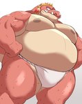 12beat13 2023 anthro asian_clothing belly big_belly clothing crocodile crocodilian crocodine crocodylid dragon_quest dragon_quest:_the_adventure_of_dai east_asian_clothing fundoshi hi_res japanese_clothing kemono male musclegut muscular overweight overweight_male pink_body reptile scalie simple_background solo square_enix underwear white_background white_clothing white_fundoshi white_underwear