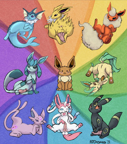 ambiguous_gender animal_genitalia animal_penis anus balls black_body black_fur blep blue_body blue_eyes blue_fur blush brown_body brown_eyes brown_fur butt canine_genitalia canine_penis female feral fluffy fluffy_tail fur genitals group knot knotted_penis looking_at_viewer looking_away magic male markings neck_tuft orange_body orange_fur pawpads penis penis_backwards pink_anus pink_body pink_fur pink_pawpads pink_penis presenting presenting_anus presenting_hindquarters presenting_penis presenting_vulva purple_eyes raised_leg ribbons_(anatomy) spread_legs spreading tail tail_anus tongue tongue_out tuft vulva white_body white_fur yellow_body yellow_fur yellow_markings addragoness nintendo pokemon eevee eeveelution espeon flareon generation_1_pokemon generation_2_pokemon generation_4_pokemon generation_6_pokemon glaceon jolteon leafeon pokemon_(species) sylveon umbreon vaporeon 2022 digital_drawing_(artwork) digital_media_(artwork) english_description hi_res