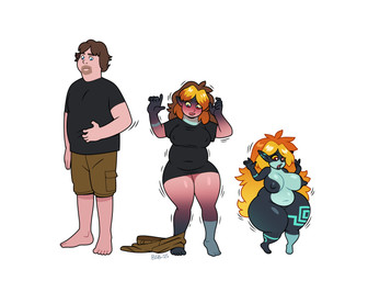 5_fingers barefoot belly_rub big_breasts black_clothing black_shirt black_topwear bottomwear breast_growth breasts brown_hair clothed clothing ear_expansion expansion featureless_crotch feet female fingers gender_transformation growth hair hair_expansion human_to_humanoid humanoid_pointy_ears long_hair male mtf_transformation nipples not_furry nude open_mouth pointy_ears red_eyes shirt short_hair short_stackification shorts shortstack shortstack_female shrinking simple_background size_transformation solo species_transformation surprised tf_into_fictional_character thick_thighs thigh_expansion three_frame_sequence topwear transformation transformation_sequence white_background wide_hips yellow_sclera blackshirtboy human humanoid mammal twili 2025 absurd_res digital_media_(artwork) hi_res sequence