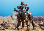 4_legs armor big_breasts big_butt breasts butt curvy_figure female machine nipples quadruped solo apulaz blizzard_entertainment overwatch valkyrie-1_(kruuxx) omnic robot robot_taur taur absurd_res hi_res