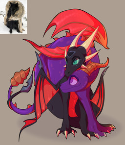 4_toes all_fours black_body canon_couple claws cuddling duo feet female feral green_eyes horn male multi_horn purple_body purple_eyes smile tail tail_coil tail_wraps toes wings wraps plaguedogs123 activision mythology spyro_the_dragon cynder spyro canid canine canis dragon mammal mythological_creature mythological_scalie scalie wolf 2025 absurd_res digital_media_(artwork) hi_res reference_image