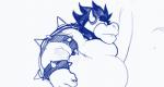 anthro armband bracelet collar horn jewelry male musclegut muscular muscular_anthro muscular_male overweight overweight_anthro overweight_male shell solo spiked_armband spiked_bracelet spiked_collar spiked_shell spikes spikes_(anatomy) cursedmarked mario_bros nintendo bowser koopa scalie animated monochrome short_playtime sketch