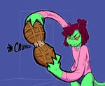 bread clothed clothing expressive food horn panties partially_clothed raised_clothing raised_topwear tail topwear underwear mevka_(artist) mythology dragon lizard mythological_creature mythological_scalie reptile scalie hi_res