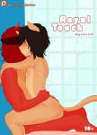 aaden_(angellove44) angellove44 antelope anthro bathroom black_hair blush bovid comic cover cover_art cover_page domestic_cat duo embrace english_text eyes_closed felid feline felis hair hi_res hug long_tail male male/male mammal nipples nude pink_nose red_hair sitting tail text vince_(angellove44) waist_grab