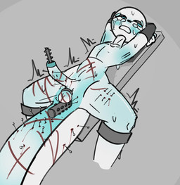 anal anal_penetration arms_tied ball_ring balls bdsm biped blood blue_body blue_eyes blue_tongue bodily_fluids bound cock_and_ball_torture dildo dildo_in_ass dildo_insertion erection genital_torture genitals gore grey_background legs_tied male multicolored_body needleplay object_in_ass object_in_urethra open_mouth penetration penis ribbed_dildo sewing_pin sex_toy sex_toy_in_ass sex_toy_insertion shaking simple_background solo sounding_rod tail tears teeth thick_tail tongue tongue_out trembling two_tone_body urethral urethral_penetration whip_mark white_body white_penis hallowed_knight_34 oren_(hallowed_knight_34) amphibian humanoid salamander