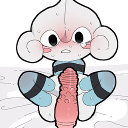 ambiguous_gender bdsm bed_sheet bedding blush bodily_fluids bondage bound dildo sex_toy solo sweat worried yamada_(pixiv24040206) nintendo pokemon generation_3_pokemon humanoid meditite pokemon_(species)