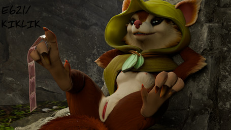 4_fingers anthro breasts condom feet female fingers genitals hood humanoid_genitalia humanoid_vulva looking_at_viewer sexual_barrier_device small_breasts solo vulva kiklik dota valve hoodwink_(dota) mammal rodent sciurid 16:9 3d_(artwork) digital_media_(artwork) hi_res widescreen