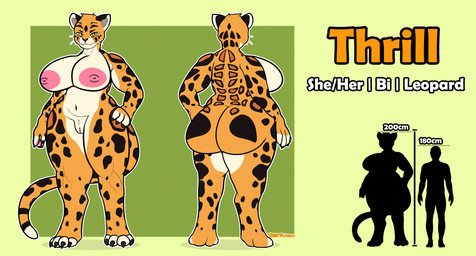 anthro areola big_areola big_breasts big_butt breasts butt claws comparing female front_view fur genitals green_background huge_breasts huge_butt huge_hips huge_thighs larger_female leopard_spots nipples nude nude_anthro nude_female orange_body orange_fur paws pose rear_view simple_background size_difference smile smiling_at_viewer solo spots tail text thick_thighs vulva wide_hips digitalkibou felid leopard mammal pantherine hi_res model_sheet