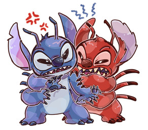 4_arms ambiguous_gender angry antennae_(anatomy) anthro back_spines biped blue_body blue_claws blue_finger_claws blue_fur blue_nose blue_toe_claws brown_claws brown_finger_claws brown_toe_claws claws duo fight finger_claws frown fur head_tuft multi_arm multi_limb multicolored_antennae narrowed_eyes notched_ear open_frown open_mouth red_body red_fur red_nose sharp_teeth simple_background standing teeth toe_claws tuft white_background mochigome_(pixiv_112967981) disney lilo_and_stitch leroy_(lilo_and_stitch) stitch_(lilo_and_stitch) alien experiment_(lilo_and_stitch) 2025 hi_res brother_(lore) brothers_(lore) male_(lore) sibling_(lore)